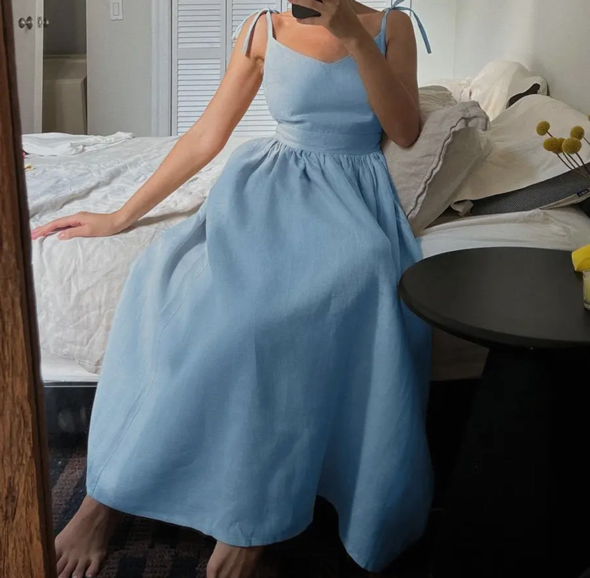 V-Neck Cami Dress With Back tie