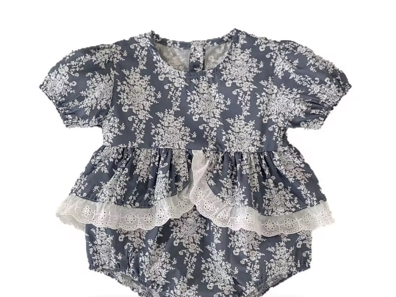 Cutesy Blue gray Romper