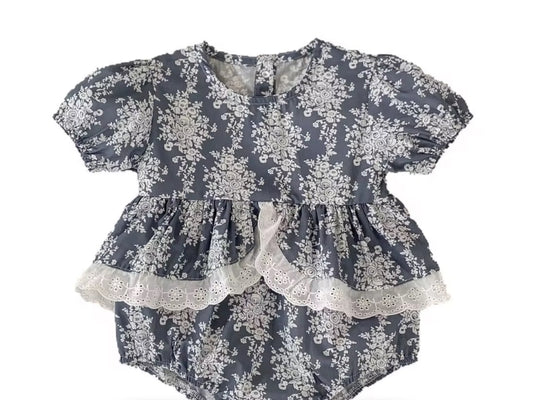 Cutesy Blue gray Romper