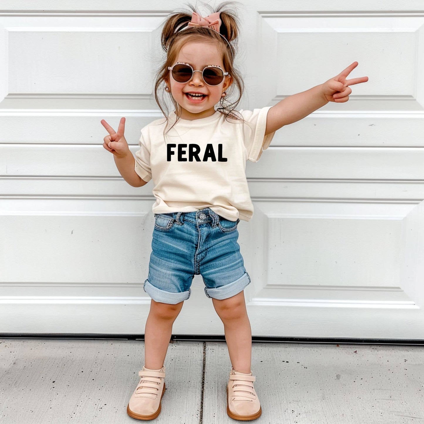 Nearly Feral TShirt for Wild Child, Nearly Feral Toddler  : Grey / Nearly Feral /