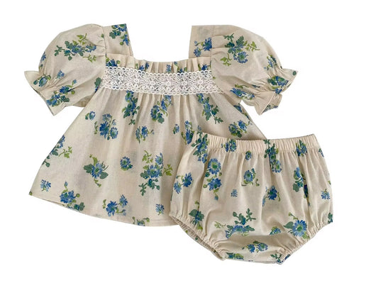 Teal Flower 2 piece set