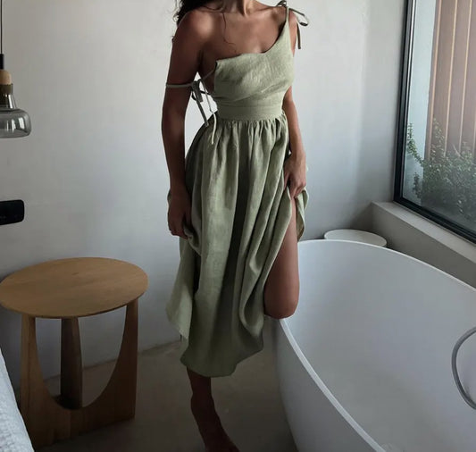 V-Neck Cami Dress With Back tie