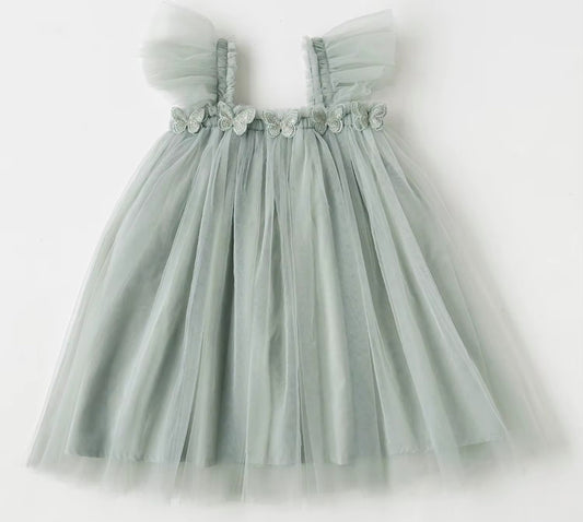Mint Butterfly Mesh dress
