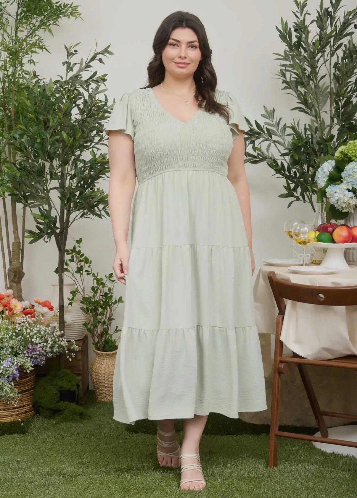 Plus Vneck Dress