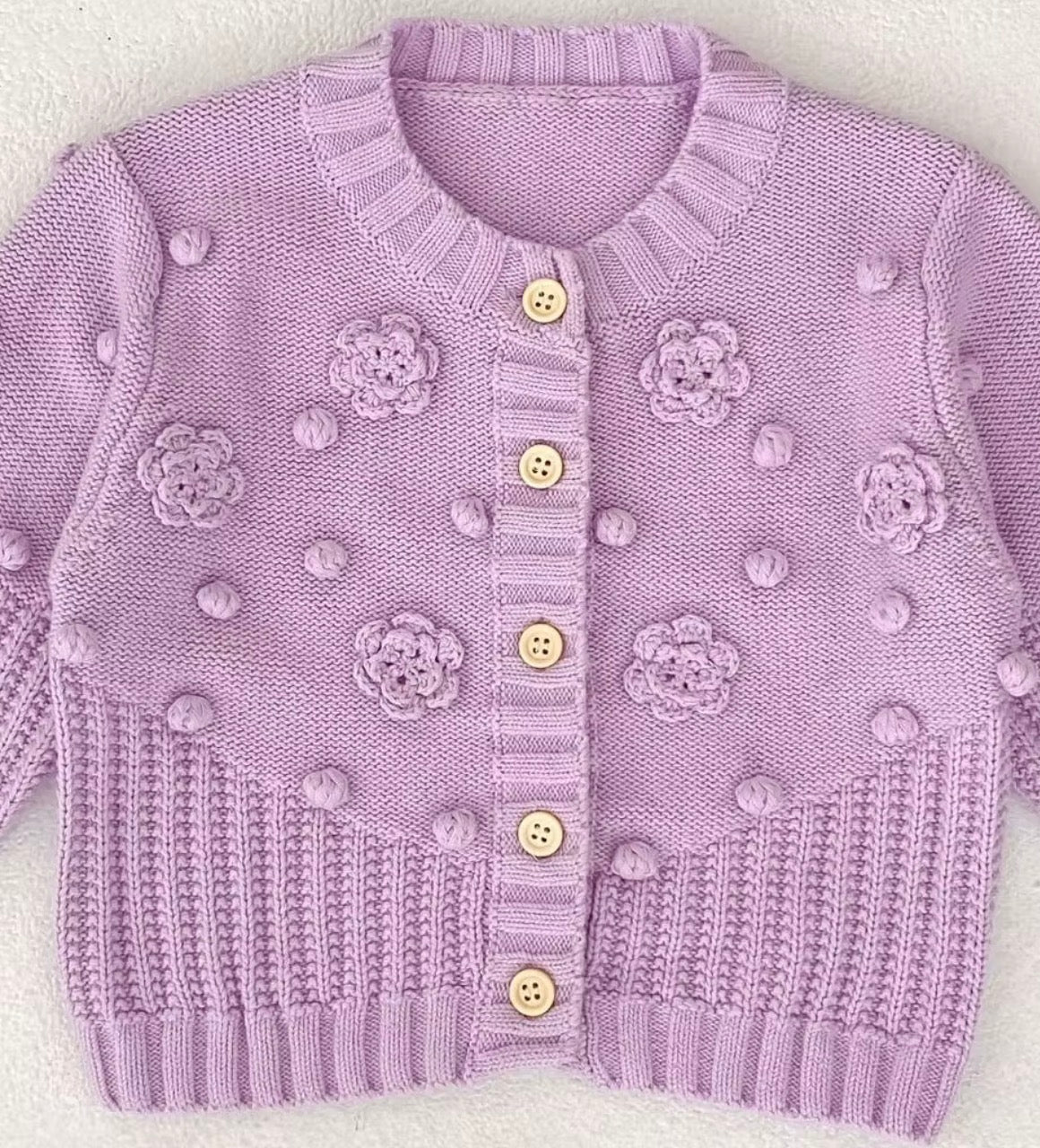 Purple Flower Cardigan