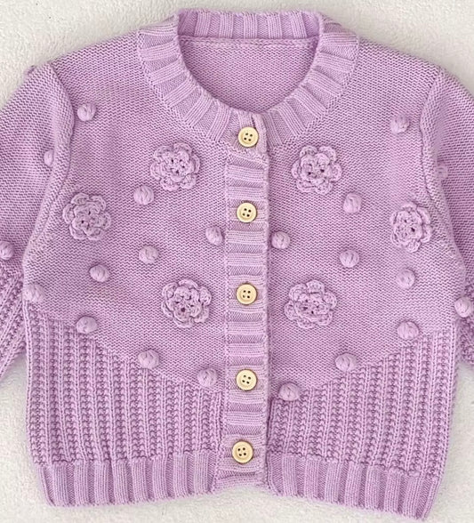 Purple Flower Cardigan