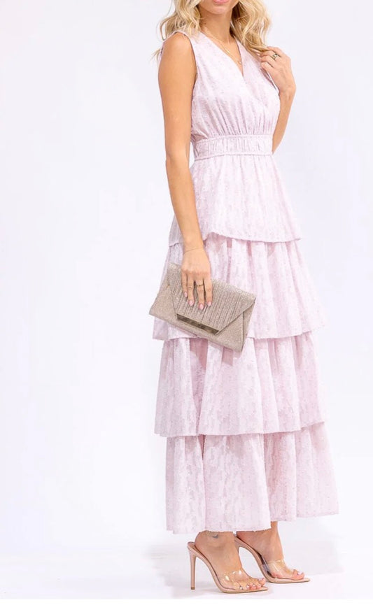 Elastic Ruffled Tiered Dress