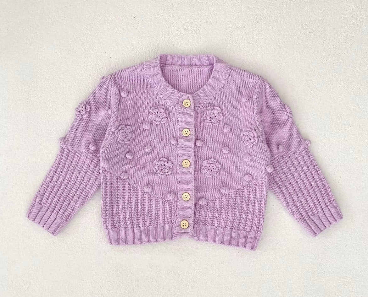 Purple Flower Cardigan